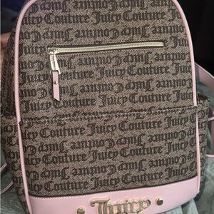 Juicy Couture Pink and Brown Monogram Backpack